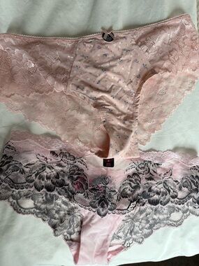 Victoria's Secret Pink Lace & Floral Hipster and Bikini Set